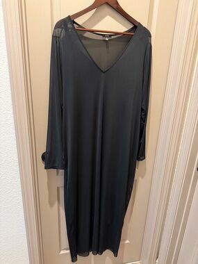 AFRM Black V-Neck Long Sleeve Maxi Dress